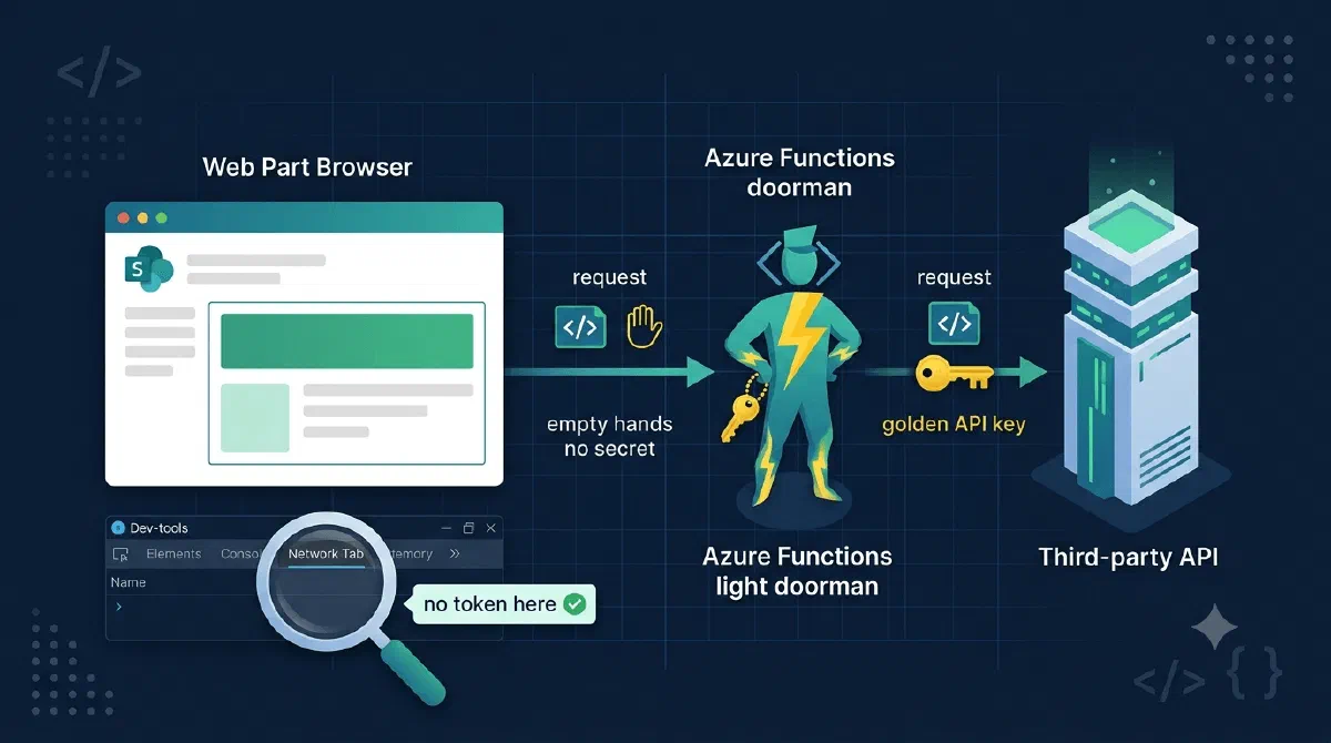 F12 Shows Your API Key: Proxy It Behind an Azure Function